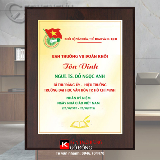 Alternative view of Bảng vinh danh chữ nhật 27cm x 37cm