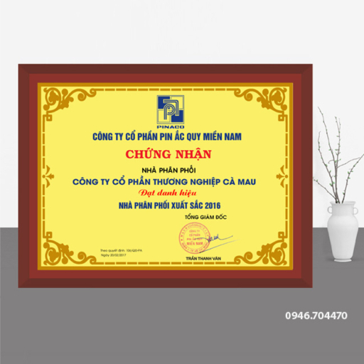 Bảng chứng nhận đại lý gỗ đồng