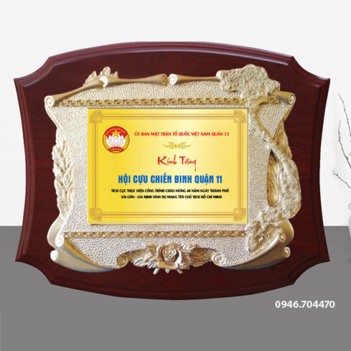 Mẫu Bằng khen gỗ đồng 23cm x 30cm