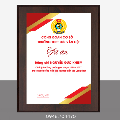 Bảng tri ân Công đoàn