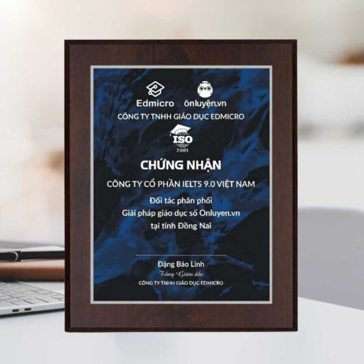 Bảng chứng nhận đối tác phân phối sản phẩm công nghệ phần mềm