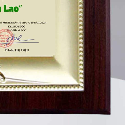 Alternative view of Bằng vinh danh cá nhân đã có đóng góp trong hoạt động văn hóa nghệ thuật