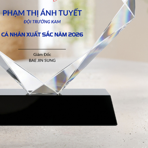 Alternative view of Kỷ niệm chương pha lê chúc mừng cá nhân xuất sắc của năm